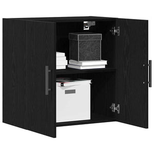 Wandschrank Schwarz Eichen-Optik 60 cm