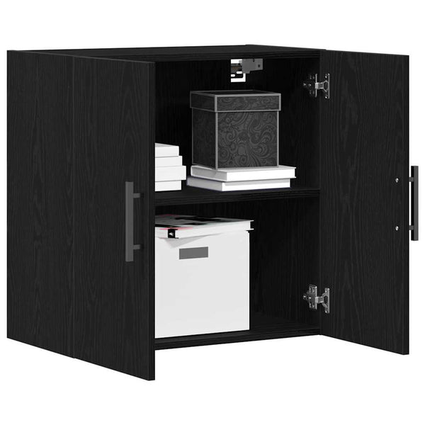 Wandschrank Schwarz Eichen-Optik 60 cm