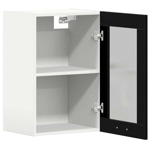 Hängeglasschrank Schwarz Eichen-Optik 60cm