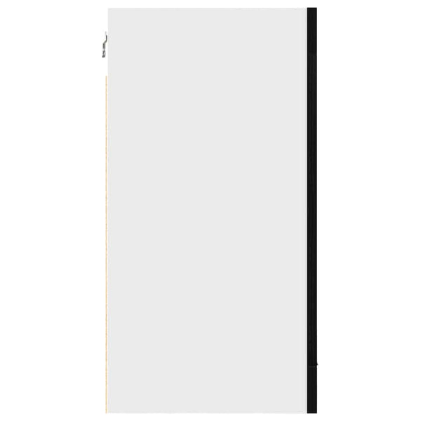 Hängeglasschrank Schwarz Eichen-Optik 60cm