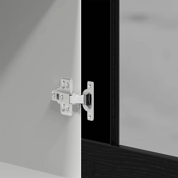 Hängeglasschrank Schwarz Eichen-Optik 60cm