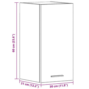 Hängeschrank Schwarz Eiche 30x31x60 cm