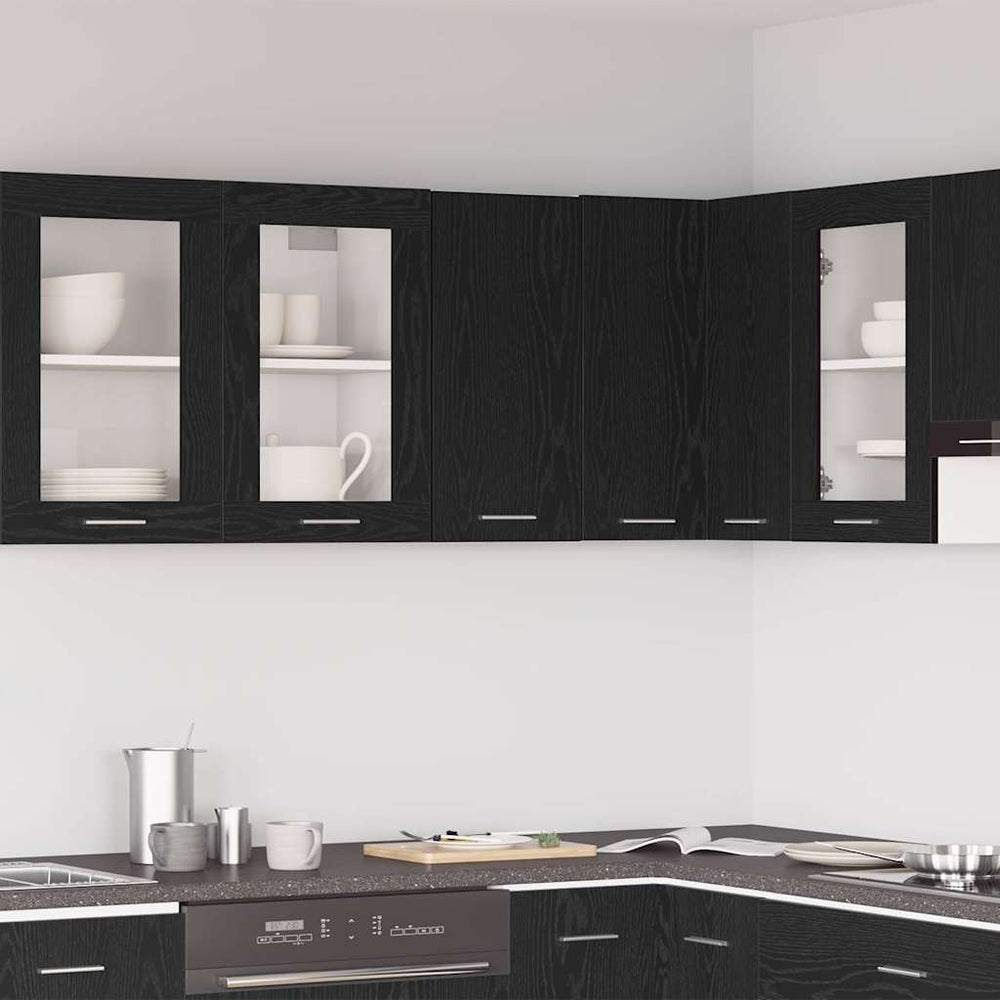vidaXL Wall Cabinet Black Oak Look 30x31x60 cm Engineered Wood