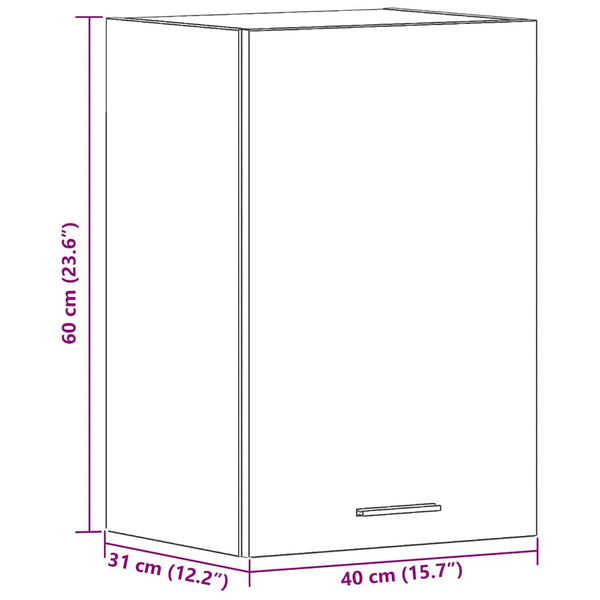 Hängeschrank Schwarz Eiche 40x60 cm