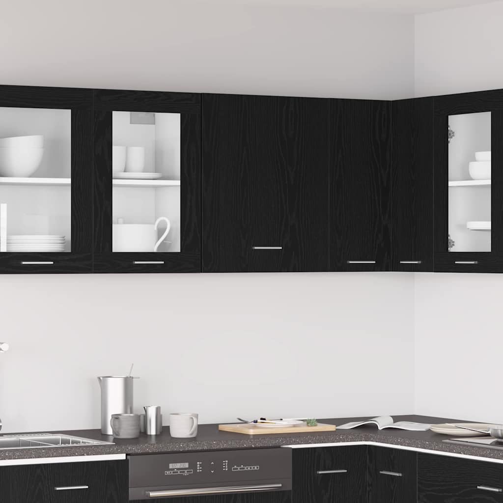 Hängeschrank Schwarz Eichen-Optik 50x31x60 cm