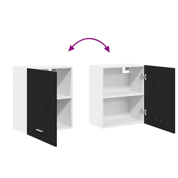 Hängeschrank Schwarz Eichen-Optik 50x31x60 cm
