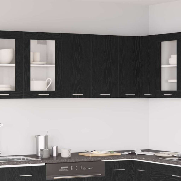 vidaXL Armoire murale Lyon noir aspect chêne 60 x 31 x 60 cm
