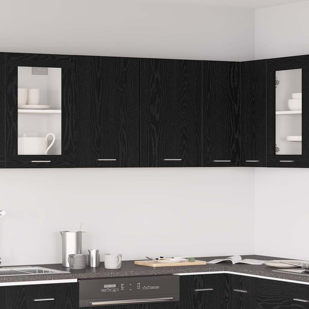 Hängeschrank Lyon Schwarz Eiche 80 cm