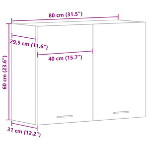 Hängeschrank Lyon Schwarz Eiche 80 cm