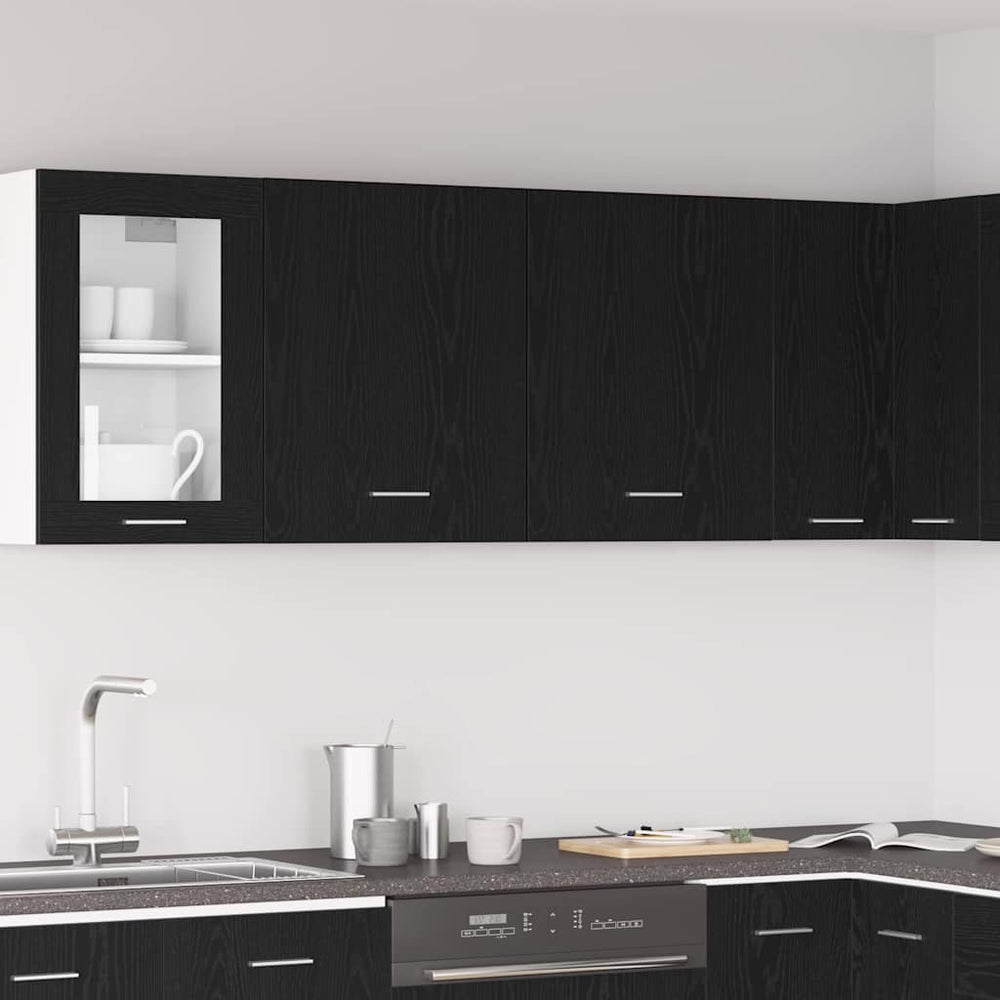Hängeschrank Lyon 2er Set Schwarz Eiche