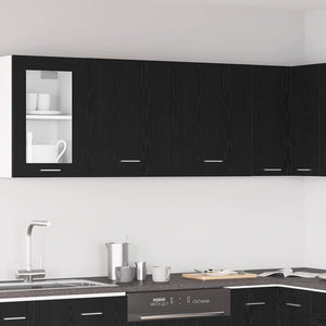 Hängeschrank Lyon 2er Set Schwarz Eiche