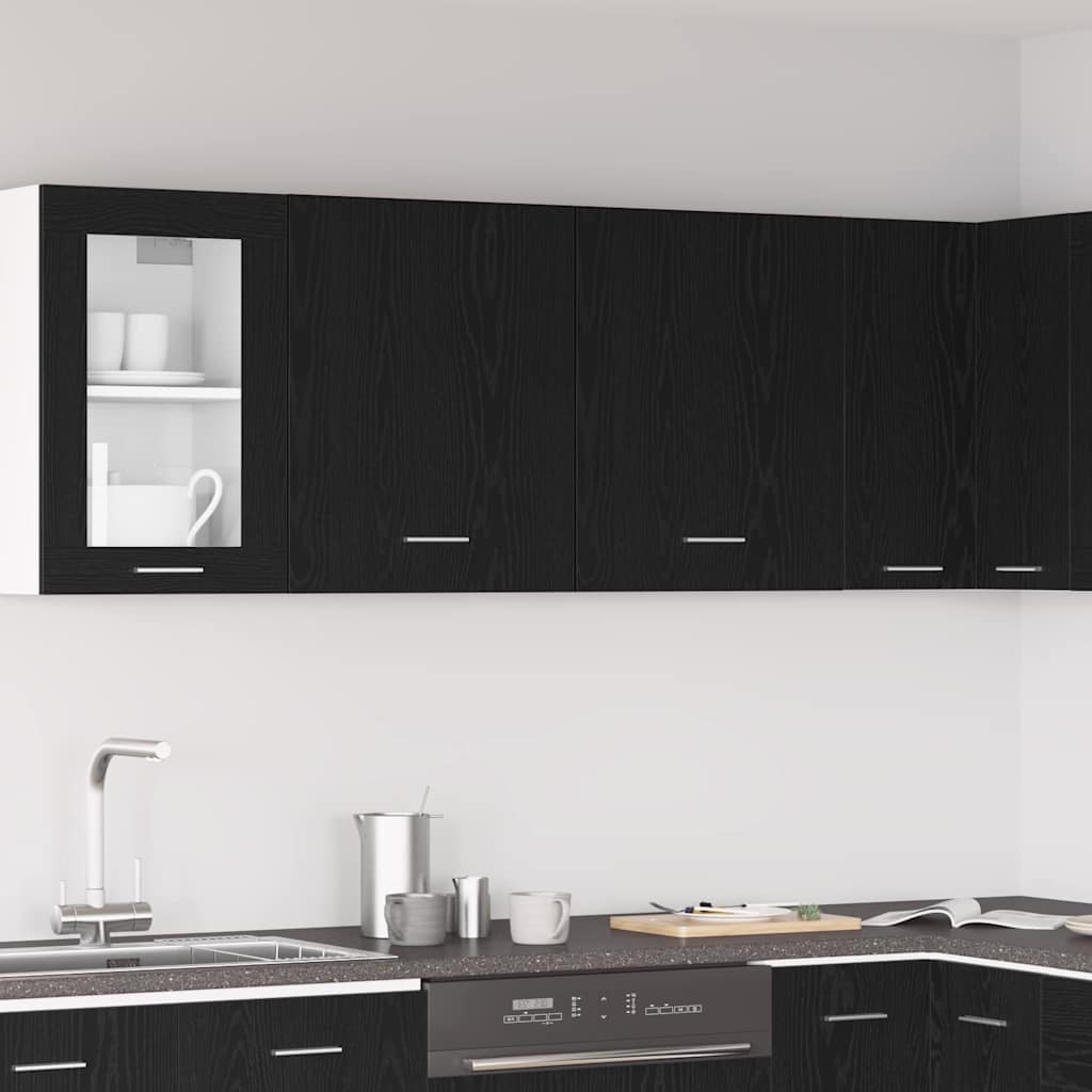 Hängeschrank Lyon 2er Set Schwarz Eiche