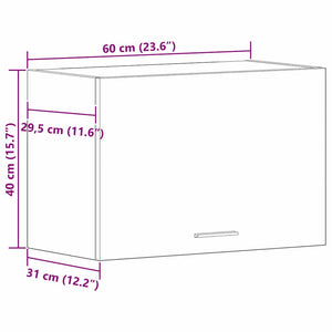 vidaXL Meuble haut Lyon aspect chêne noir 60 x 31 x 40 cm