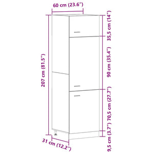 Hängeschrank Lyon Schwarz Eichen-Optik 207cm