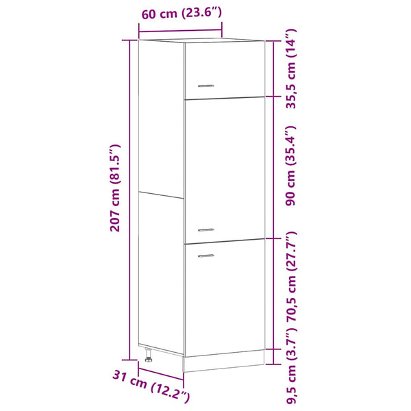 Hängeschrank Lyon Schwarz Eichen-Optik 207cm