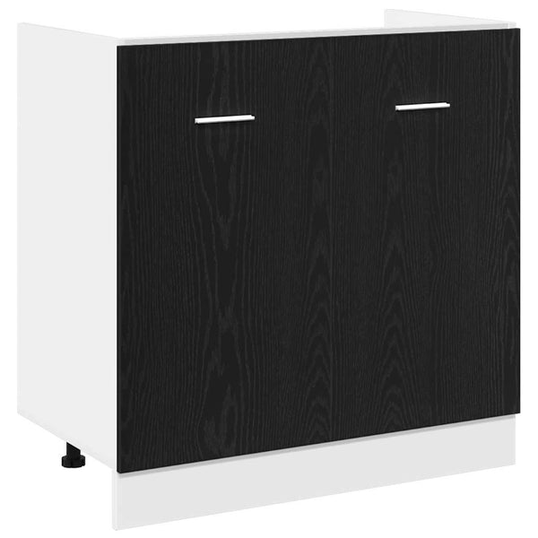 Spülenunterschrank Schwarz Eiche 80 cm