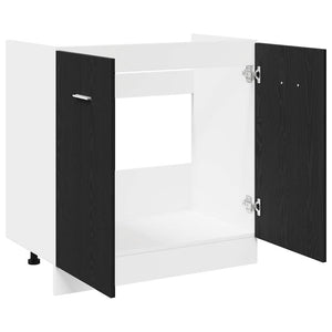 Spülenunterschrank Schwarz Eiche 80 cm