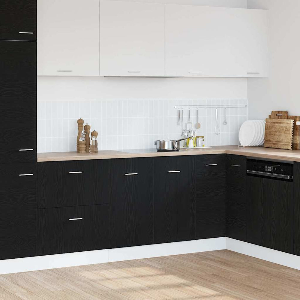 Spülenunterschrank Schwarz Eiche 80 cm