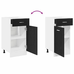 Hängeschrank Schwarz Eichen-Optik 40x81.5 cm