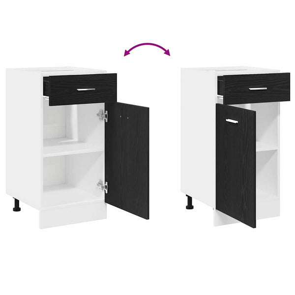 Hängeschrank Schwarz Eichen-Optik 40x81.5 cm