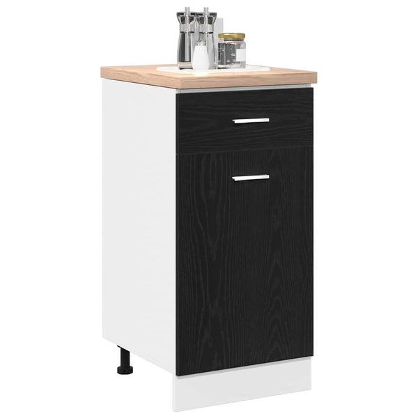 Hängeschrank Schwarz Eichen-Optik 40x81.5 cm