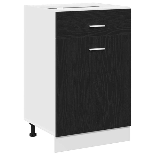 Hängeschrank Schwarz Eichen-Optik 50x81,5 cm