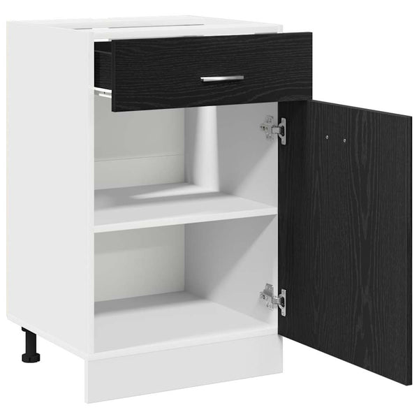 Hängeschrank Schwarz Eichen-Optik 50x81,5 cm
