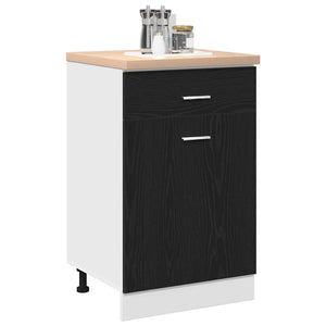 Hängeschrank Schwarz Eichen-Optik 50x81,5 cm