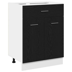 Hängeschrank Schwarz Eichen-Optik, 60 cm