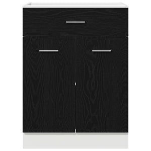 Hängeschrank Schwarz Eichen-Optik, 60 cm