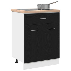 Hängeschrank Schwarz Eichen-Optik, 60 cm