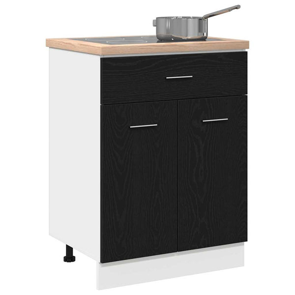 Hängeschrank Schwarz Eichen-Optik, 60 cm