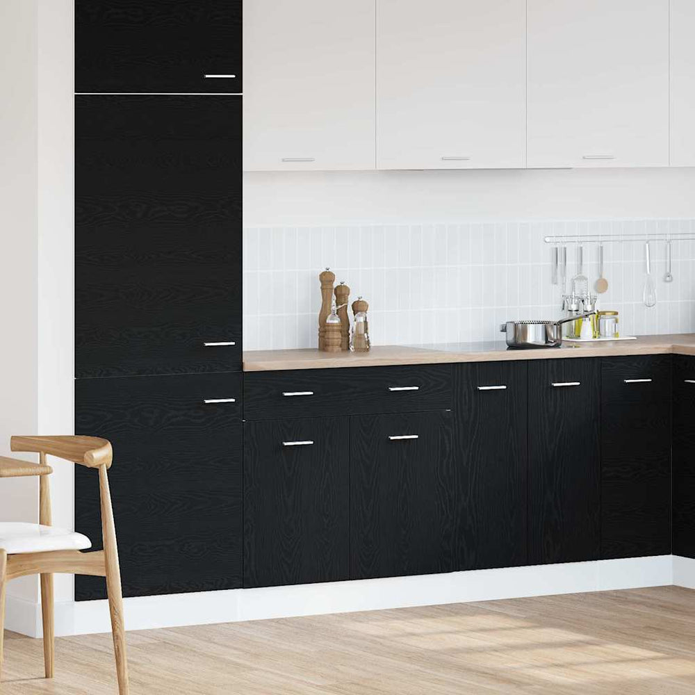 vidaXL Wall Cabinet with Shelf Black Oak Look 80 x 31 x 81.5 cm