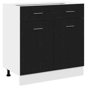 Hängeschrank Schwarz Eichen-Optik 80 cm