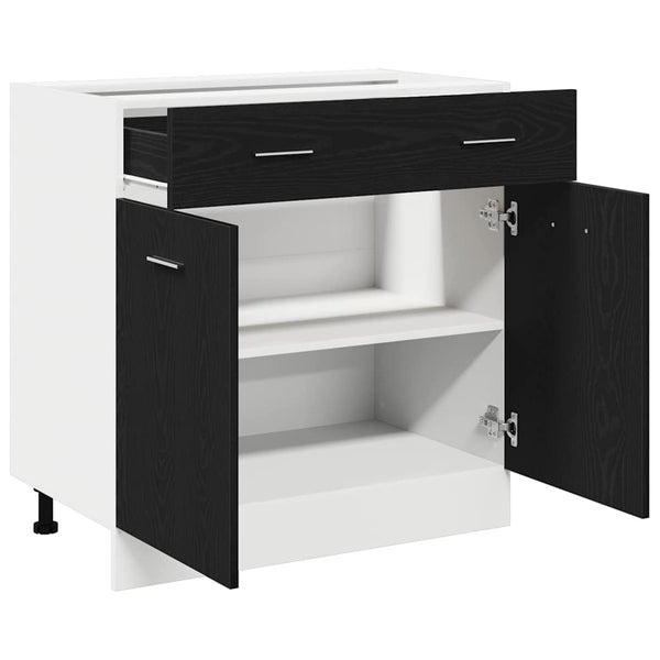 Hängeschrank Schwarz Eichen-Optik 80 cm