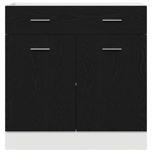 Hängeschrank Schwarz Eichen-Optik 80 cm