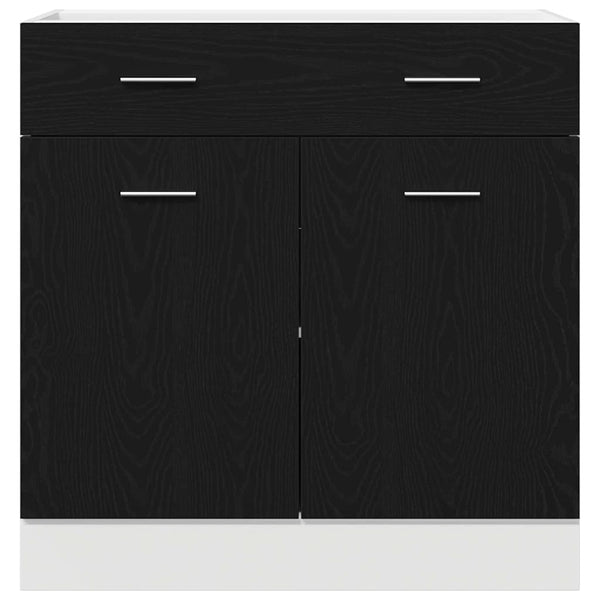Hängeschrank Schwarz Eichen-Optik 80 cm