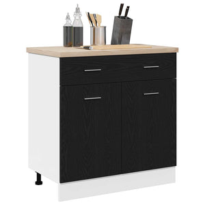 Hängeschrank Schwarz Eichen-Optik 80 cm