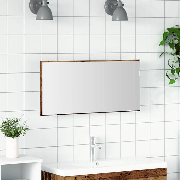 Wandspiegel Altholz Optik 80x37 cm