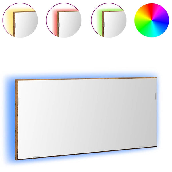 Wandspiegel Altholz Optik 80x37 cm