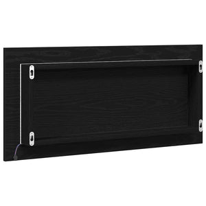 LED Spiegel Schwarz Eichen-Optik 80x37cm