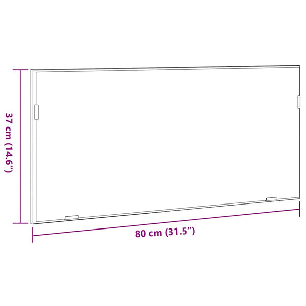 LED Spiegel Schwarz Eichen-Optik 80x37cm