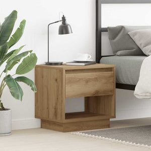 vidaXL Table de chevet chêne artisan 45 x 34 x 44 cm bois d'ingénierie