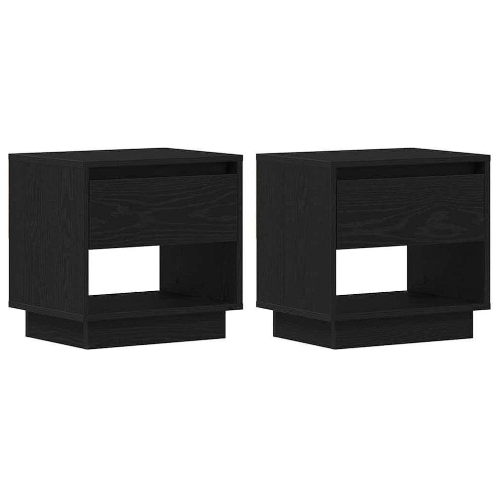 vidaXL Nightstands 2 pcs Black Oak Look 45 x 34 x 44 cm