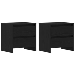 Nachttisch 2er Set Schwarz Eiche