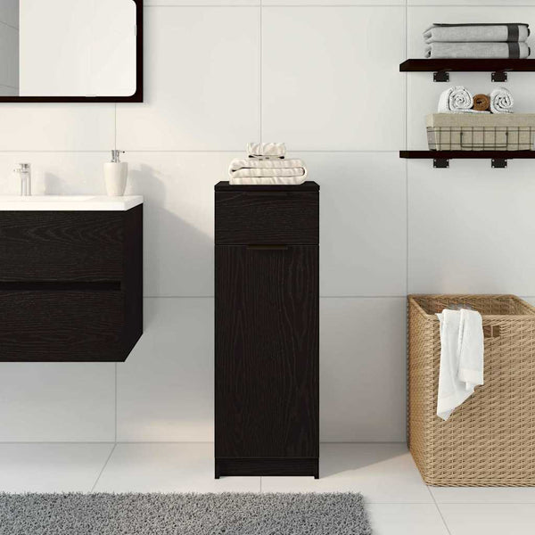 Badezimmerschrank Schwarz Eichen-Optik 32x34x90cm