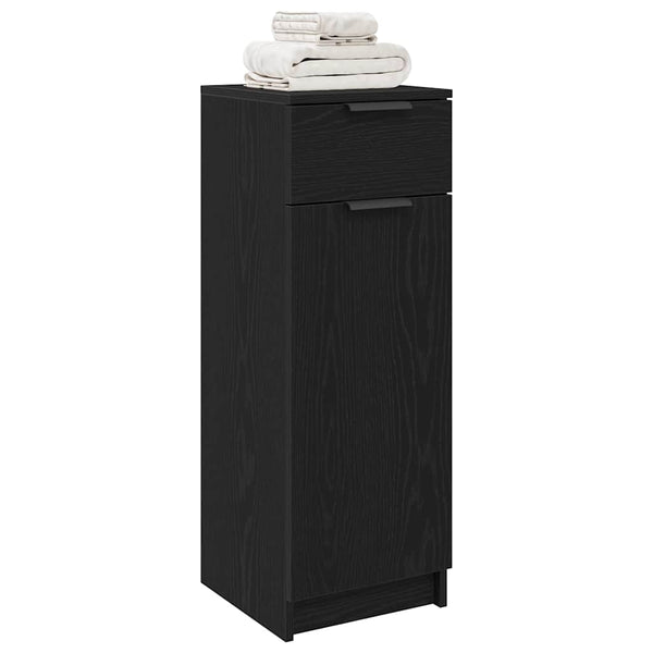 Badezimmerschrank Schwarz Eichen-Optik 32x34x90cm