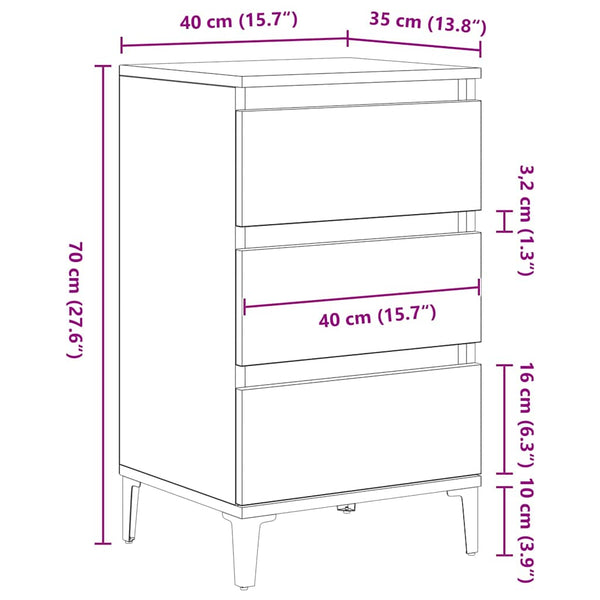 Nachttisch Artisan Eiche 45x35x44 cm