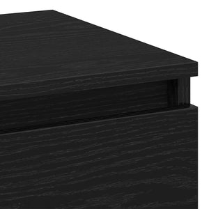vidaXL Table de chevet Noir aspect chêne 45 x 35 x 44 cm Bois d'ingénierie