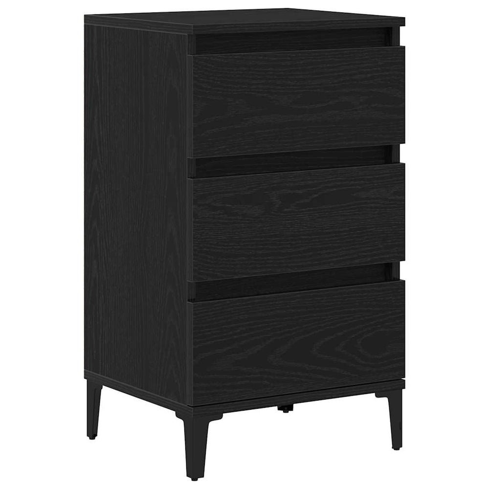 vidaXL Bedside Cabinet Black Oak Look 45 x 35 x 44 cm Engineered Wood